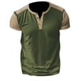 thumbnail image 4 of Mens Short Sleeve Henley Shirts Casual Comfortable Cotton T-Shirt Raglan Sleeve Summer Vintage Button Tops, 4 of 9