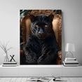 thumbnail image 5 of Mudket Black Panther on Gold Ornate Throne Chair Canvas Wall Art, Luxury Royal Wildlife Wall Pictures for Living Room Print for Office Home Decor , Framed Ready to Hang - 12"L x 8"W, 5 of 9