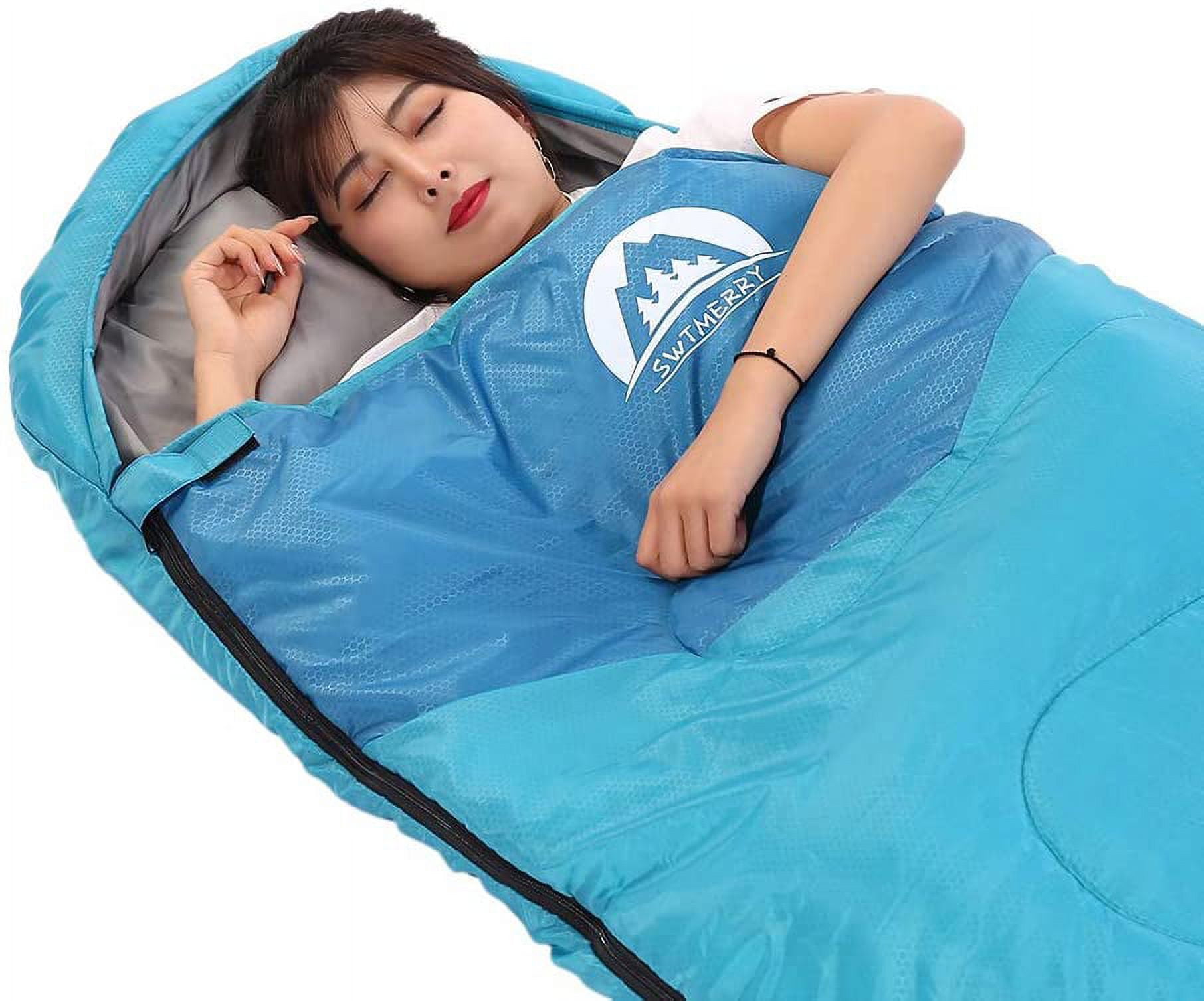 Sleeping Bag 3 Seasons (Summer, Spring, Fall) Warm & Cool Weather - Lightweight,Waterproof Indoor Outdoor Use for Kids, Teens Adults Hiking and Camping