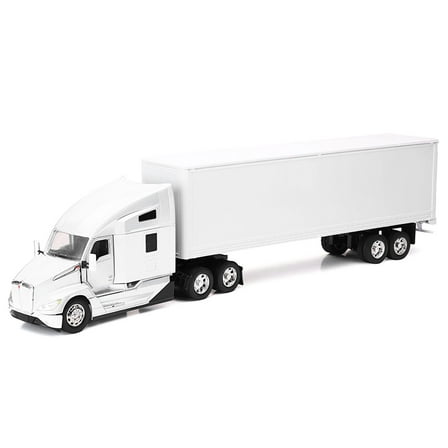 Kenworth T680 Truck White with Dry Van Trailer White "Long Haul Trucker" Series 1/32 Diecast Model by New Ray