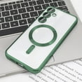 thumbnail image 1 of Plating Clear Wireless Cover For Samsung Galaxy S24 S23 S22 S21 S20 FE Ultra Plus Case Note 20 Ultra MagSafe Magnetic Shell Lens Green For Galaxy S20 Plus, 1 of 5