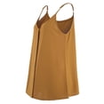 thumbnail image 6 of ATOYSOY Women's Satin Loose Tank Tops Solid Color Sleeveless Trendy Tees V Neck Button Spaghetti Strap Casual Summer Camisole Girls Beach Retro Orange L Clearance, 6 of 9
