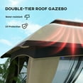 thumbnail image 6 of Barara King Gazebo, Outdoor Canopy Shelter,10' x 13' Patio Gazebo with Netting & Curtains, Vented Roof, Beige, 6 of 13