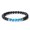 Lava Rock, variant on Obsidian Tyger Eye Turquoise Beaded Stretch Bracelet Black Blue Healing T80