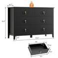 thumbnail image 2 of Juiluna Fluted Dresser for Bedroom, 47.2 Inch Wide 6-Drawer Wood Dresser, Modern Chest of Drawers, Storage Organizer Cabinet for Living Room, Hallway, Entryway, Black, 2 of 8