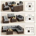 thumbnail image 6 of 7 Piece Patio Furniture Set, Lofka Outdoor Modular Sectional PE Rattan Patio Sofa Set for Balcony, Porch, Backyard, Gray, 6 of 9