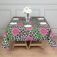 thumbnail image 3 of Pioneer Flower Floral Print Pattern Square Tablecloth, Waterproof Wipeable Spillproof Washable Table Cover for Home Kitchen Party Decor, 52"x52", 3 of 6