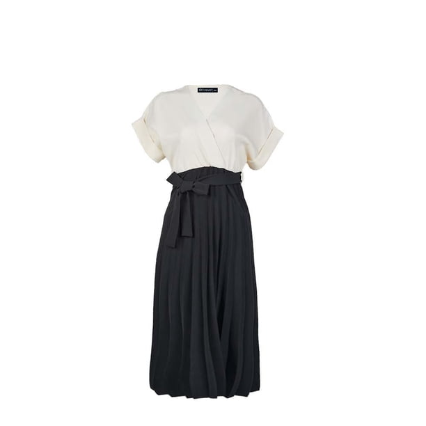 Vestido Corto Para Dama Ivory/Negro Castalia Trevo 939-38