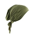 thumbnail image 2 of Women's Muslim Elastic Band Ethnic Hijab Solid Color Adjustable Small Cap Tube Cap Wrapped Turban Cap Lace Up, 2 of 3