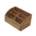 thumbnail image 4 of Organizador de Escritorio de Madera con Cinco Compartimentos para Suministros de Oficina Soporte para Controles Remotos Porta Cartas Apto para Escrito, 4 of 9