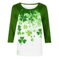thumbnail image 5 of BEFOKA Women'S Shirts 3/4 Long Sleeve St Patricks Day Crewneck Sweatshirt Irish Shamrock Printed Pullover Sweatshirt Tops For Women Trendy Blouses Green Graphic Tshirts Holiday Outfits Tee Tops, 5 of 7