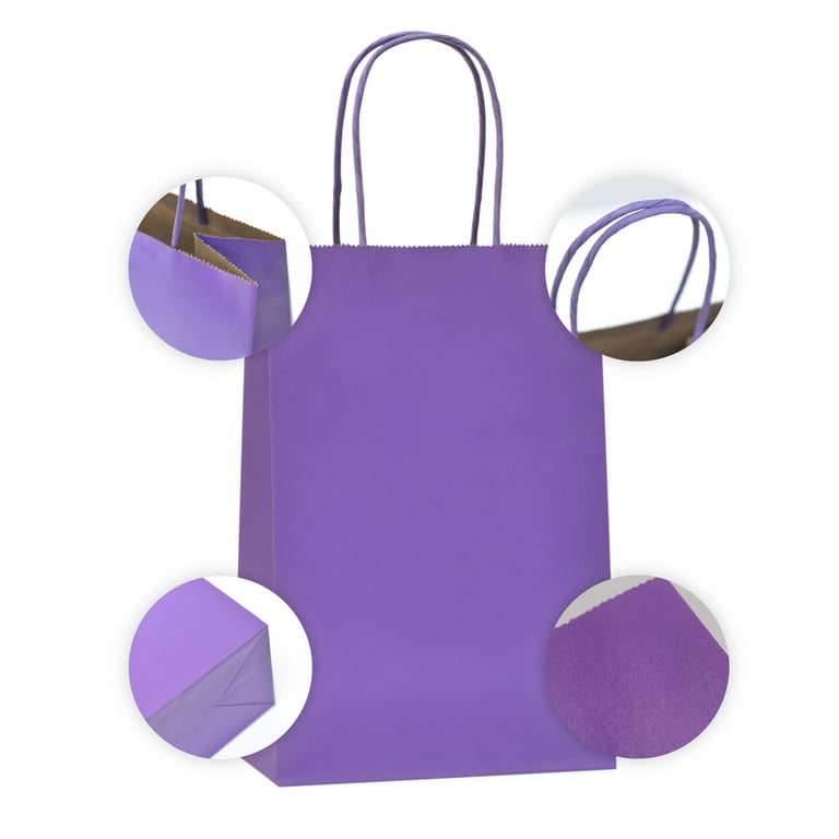 Purple Gift Bags: 96 Bulk Pack Small Gift Bags with Handle. Great for  Halloween, Gifts, Holiday Party, Favor, Trick or Treat, Goodie, Candies 