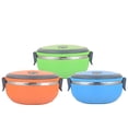 thumbnail image 6 of Portable Circular Lunch Box - Stainless Steel Insulated Fresh-keeping Bento Box For Daily Use(Orange), 6 of 6