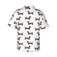 thumbnail image 3 of Balery Dachshund Dog Puppy Print Men's Hawaiian Shirts Short Sleeve Beach Shirt Relaxed Fit Vacation Button Down Shirts-Medium, 3 of 9