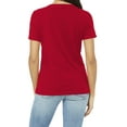 thumbnail image 2 of Women's Relaxed Jersey Short Sleeve V-Neck Tee Red Medium, 2 of 5