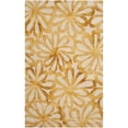 thumbnail image 1 of Safavieh Dip Dye Collection DDY527M Handmade Modern Abstract Floral Watercolor Beige and Gold Premium Wool Area Rug (4' x 6'), 1 of 1