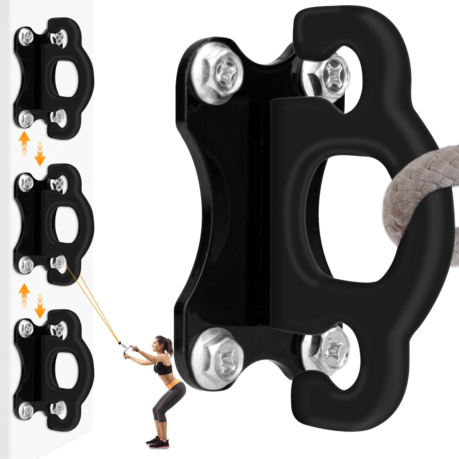 3‑Pack Heavy‑Duty Resistance Bands Wall Mount Anchor Set – Secure Wall & Door Anchors for Hanging Straps, Home Gym & Physical Therapy