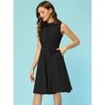 thumbnail image 5 of Unique Bargains Women's Summer Flat Collar Cotton A Line Sleeveless Dress M Black, 5 of 6