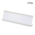 thumbnail image 3 of 2x7inch Aluminum Name Plate Holder, 2Pcs with White Blank Engraved Name Plate Silver Tone, 3 of 6