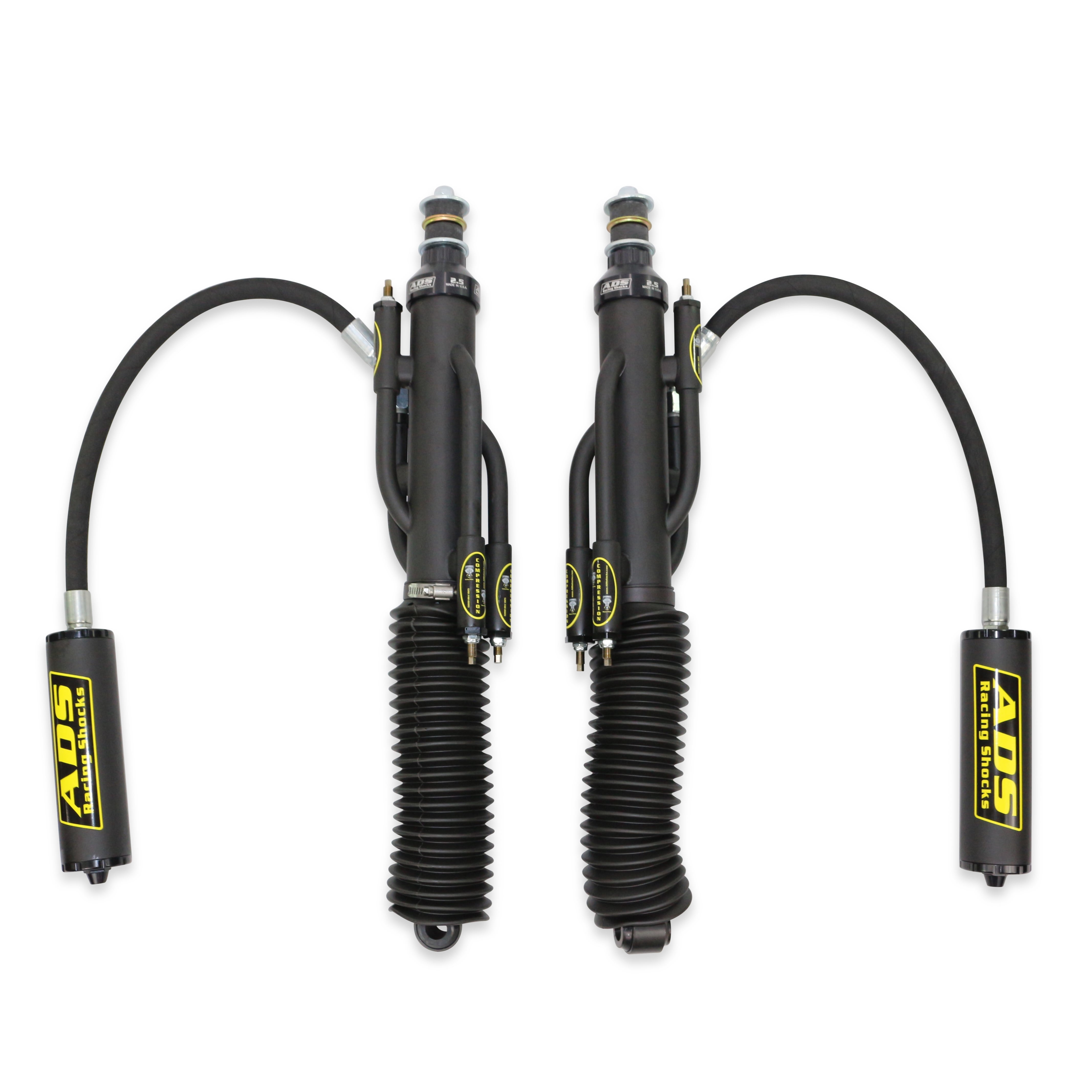 ADS Racing Shocks 250-4RFJR-BP0-BLK Direct Fit 2.5" 3-Tube Bypass Reservoir Race Shocks - Black - Rear