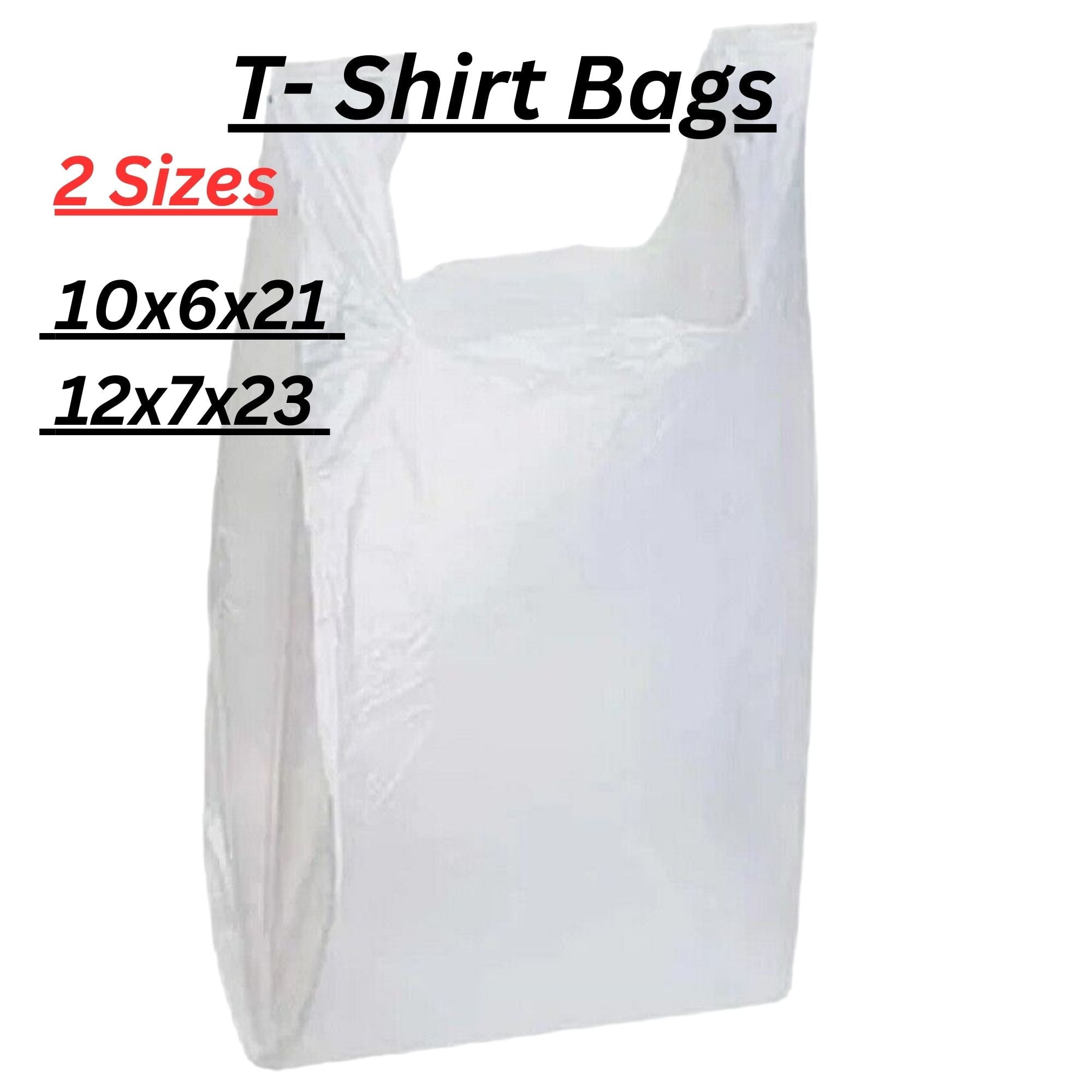 T-Shirt Grocery Bags - 20 x 10 x 36 - White
