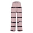thumbnail image 4 of Timegard Womens Plus Size Pants Striped Straight Leg Elastic Waist Lounge Pants with Pockets Fall Travel, 4 of 5