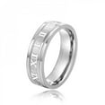 thumbnail image 2 of SEPARQI Mens Titanium Ring Wedding Band Roman Digital Fashion Ring Personalized Neutral With White Gift Box, 2 of 9