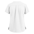 thumbnail image 3 of Iaqnaocc Scrubs for Women Classic Wrinkle-Resist Nurse Working Uniforms Fashion V Neck Side Slits Scrub Tops Breathable Short Sleeve Tees Blouse with Pockets White XL, 3 of 3