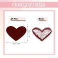 thumbnail image 2 of Uxcell 24Pack Parches de Corazón para Planchar, Parches Bordados de Corazón para Coser, 25mm Rojo Vino, 2 of 7