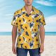 thumbnail image 2 of Balery Blue Striped Sunflower Camisas hawaianas de manga corta para hombre, camisas playeras de corte holgado, camisas de vacaciones con botones,3X-Large, 2 of 7