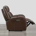 thumbnail image 4 of CHITA Genuine Leather Power Recliner Chair with Adjustable Headrest, Brown, 4 of 19