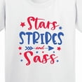 thumbnail image 4 of Inktastic 4th of July Stars Stripes and Sass Blue and Red Stars Youth T-Shirt, 4 of 5
