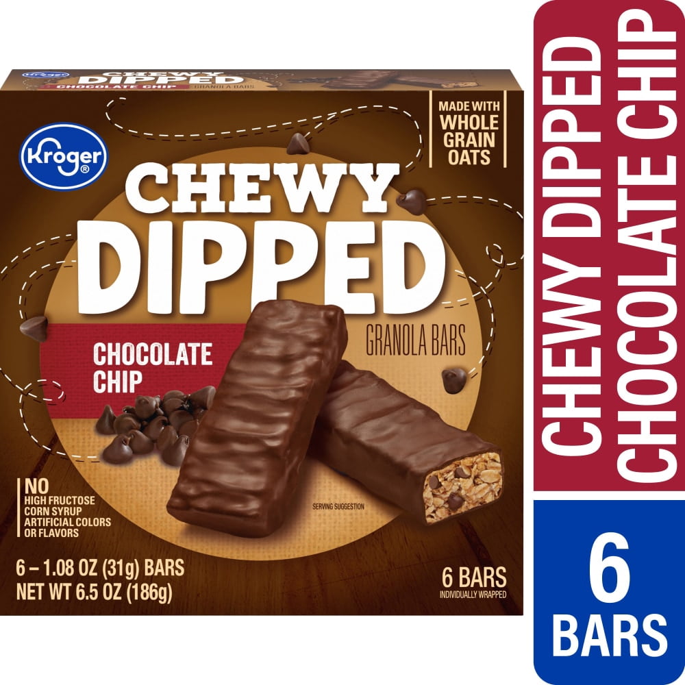 Kroger Chewy Dipped Chocolate Chip Granola Bars 6 ct / 1.08 oz - 5 Pack