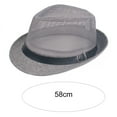 thumbnail image 5 of Soumake Men Fedora Wide Brim Mesh Spring Summer Pure Color Low-profile Sunshade Hat for Outdoor, 5 of 8