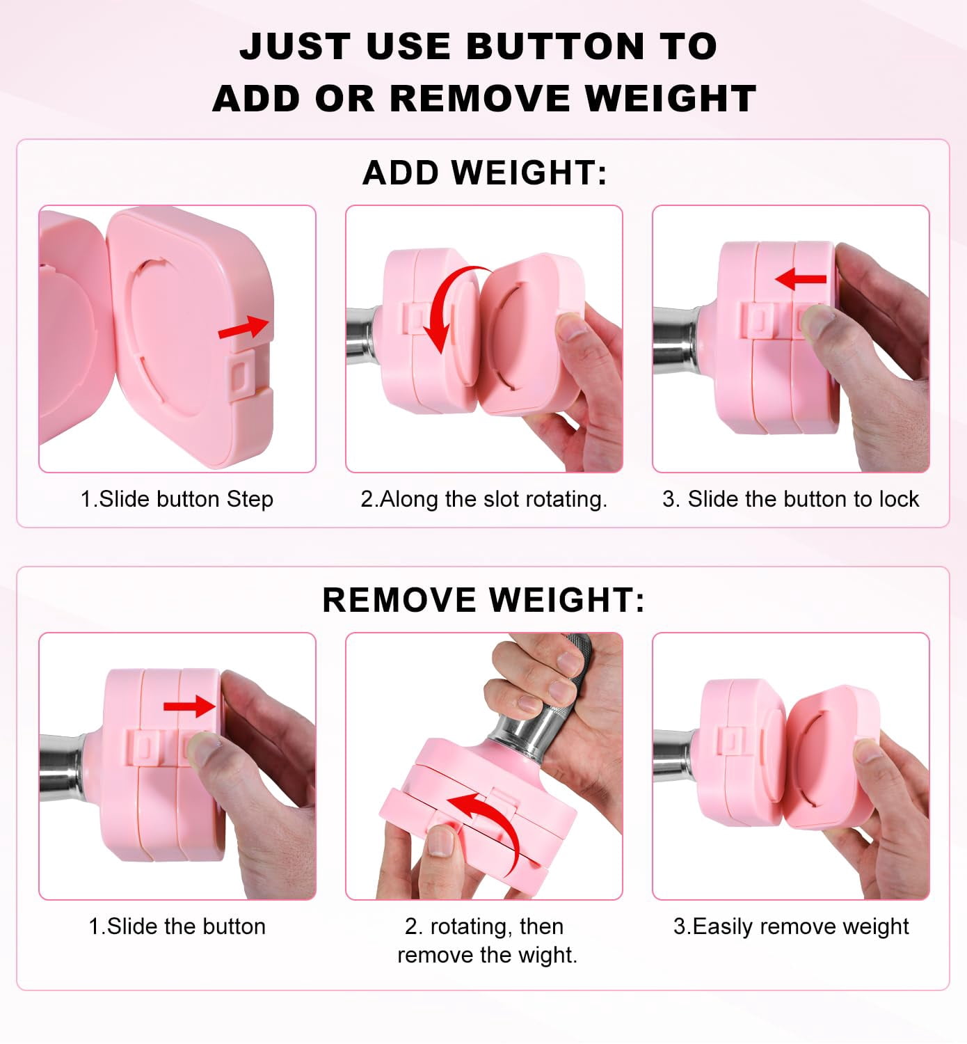 15lb 20lb 30lb 40lb 50lb Adjustable Dumbbell Set Free Weights Dumbbells For Women Men Hand Sets Adjust Weight Home Gym Exercise Workout Strength Equipments