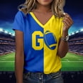 thumbnail image 2 of YDLCAFD Saint-Valentin T-Shirt Imprimé à Manches Courtes Col en V pour Femmes, 2 of 5