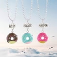 thumbnail image 2 of 3 collares para mejores amigos con colgante de helado de donuts, collares de amistad BFF para 3 niñas, cumpleaños, amigas, hermanas, regalos de joyería (mejor amigo para siempre), 2 of 5