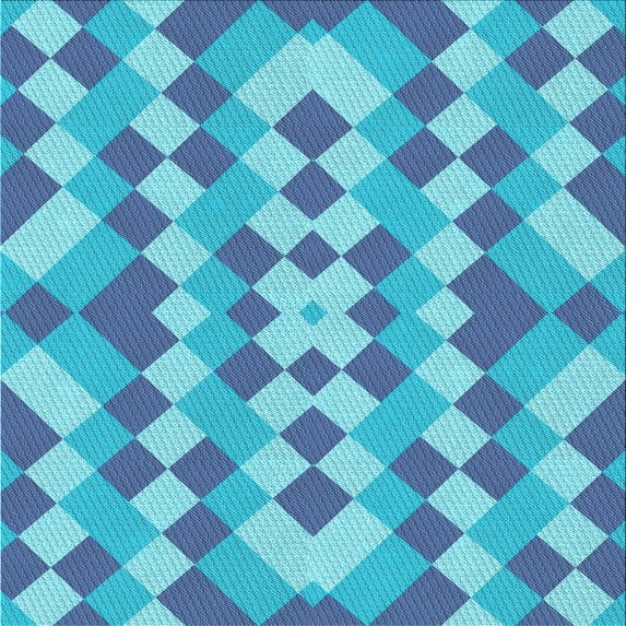 Ahgly Company Indoor Square Patterned Blue Dress Blue Area Rugs, 6' Square