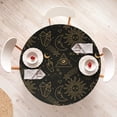 thumbnail image 4 of Ambesonne Astral Fitted Round Tablecloth, Mystery Witchcore Pattern, 40"- 44" Diameter, Pale Coffee Black, 4 of 5