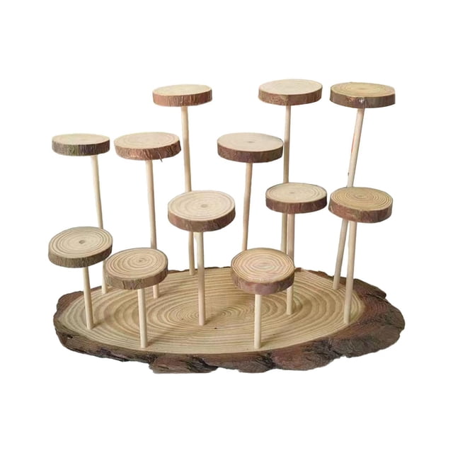 MERIGLARE Wood Display Riser Home Decor Storage Shelf for Cosmetic Accessories Perfume 12 Platforms