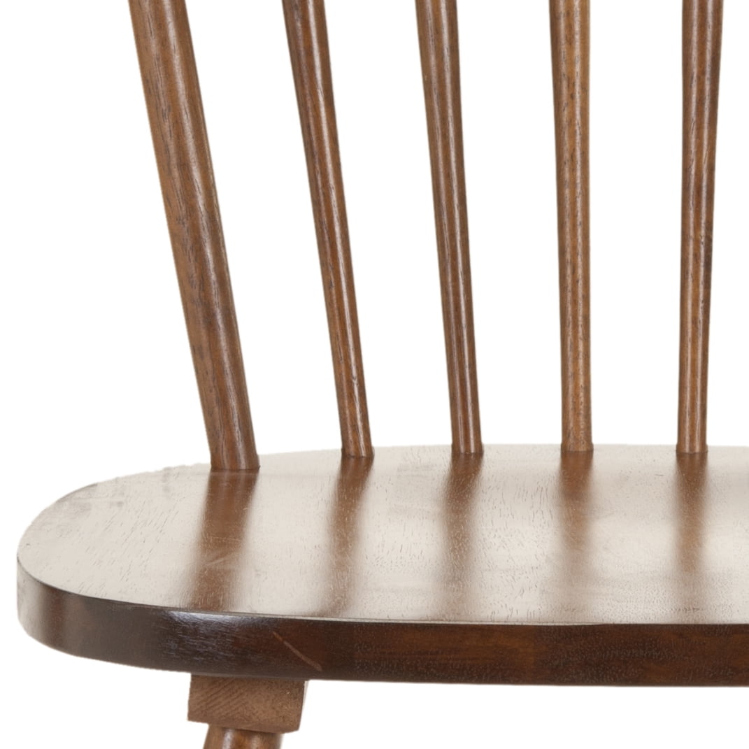 SAFAVIEH Parker Solid 17 in. H Spindle Dining Chair, Dark Oak, Set of 2