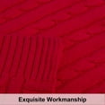 thumbnail image 4 of Organictune Cotton Cable Knitted Throw Blanket, Lightweight and Breathable Soft Blanket for Sofa and Bed, 51" x 67", Red, 4 of 5