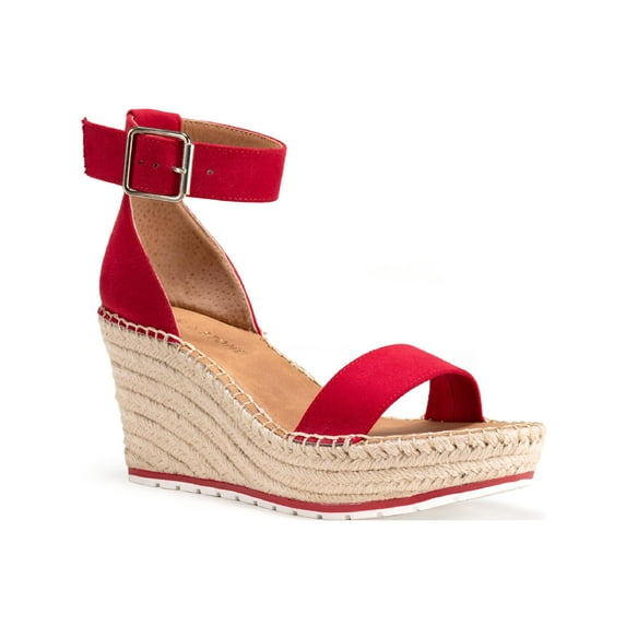 Sun + Stone Womens Sammi Faux Leather Ankle Strap Espadrilles