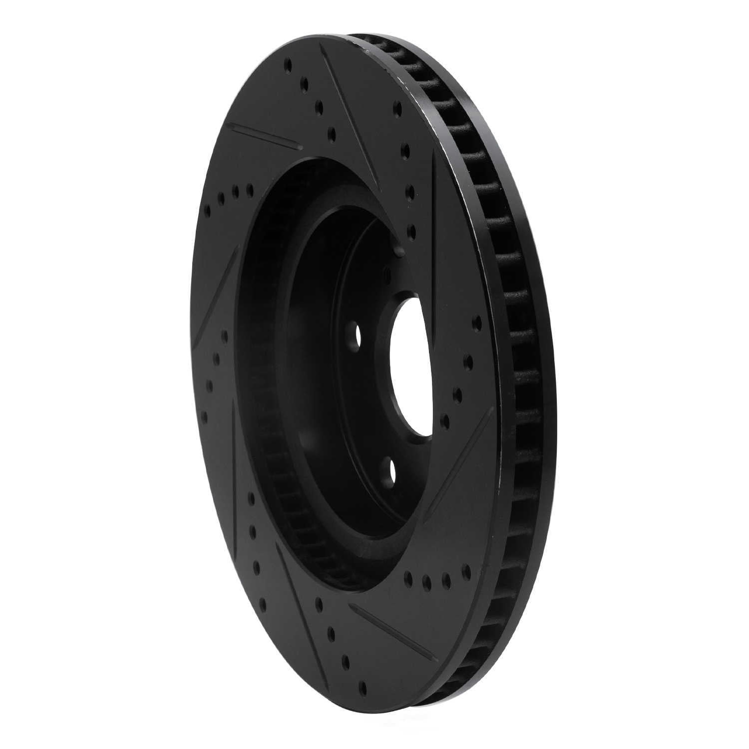 Dynamic Friction Company 633-76080L DFC Brake Rotor - Drilled And Slotted - Black