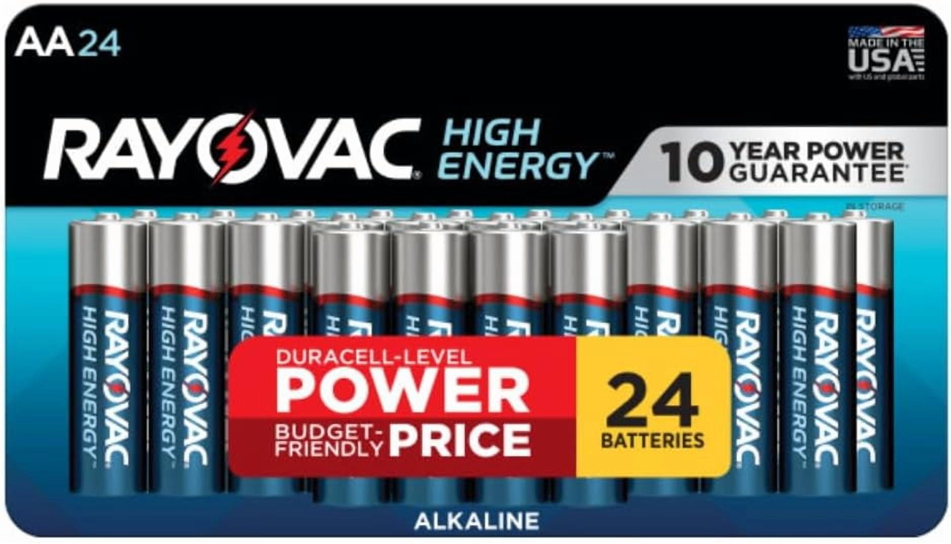 Rayovac High Energy AA Alkaline Batteries, 48 Count (2 Pack), Long-Lasting Power