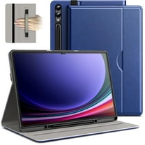 JETech Case for Samsung Galaxy Tab S9 Ultra 14.6-Inch with S Pen Holder, PU Leather Business Folio Stand Protective Tablet Cover with Pocket & Straps, Auto Wake/Sleep, Multi-Angle Viewing (Navy)