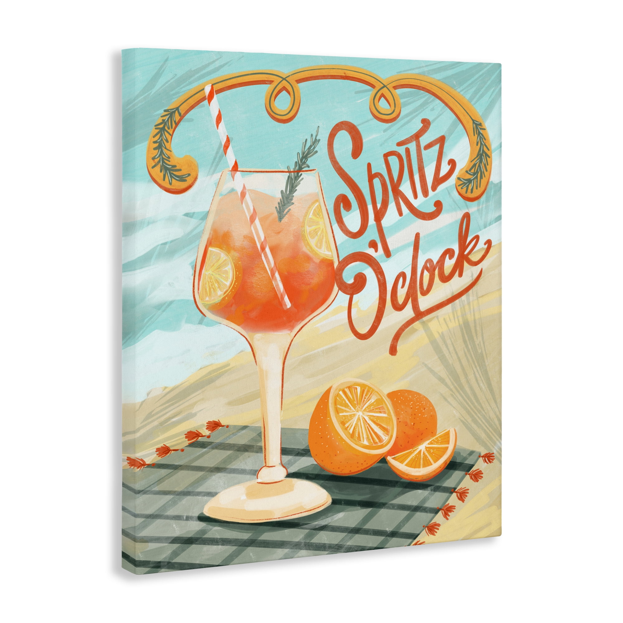 Stupell Industries Spritz O'Clock Citrus Cocktail Canvas Wall Art, design by Connie Summers