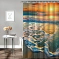 thumbnail image 2 of Orinice Ocean Shower Curtain Sand Beach Waves Sunrise Lanikai Theme Colorful Offshore Pacific Scenry Pattern Waterproof Fabric Bathroom Decor Set Plastic Hooks 12 Pcs Blue 69x72, 2 of 7