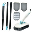thumbnail image 2 of deevoka Shower Cleaning Brush Extendable Handle Microfiber Pad Detachable Stiff Bristles White, 2 of 9