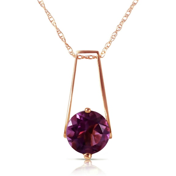 Galaxy Gold 14k Rose Gold 18" Natural Amethyst Pendant Necklace